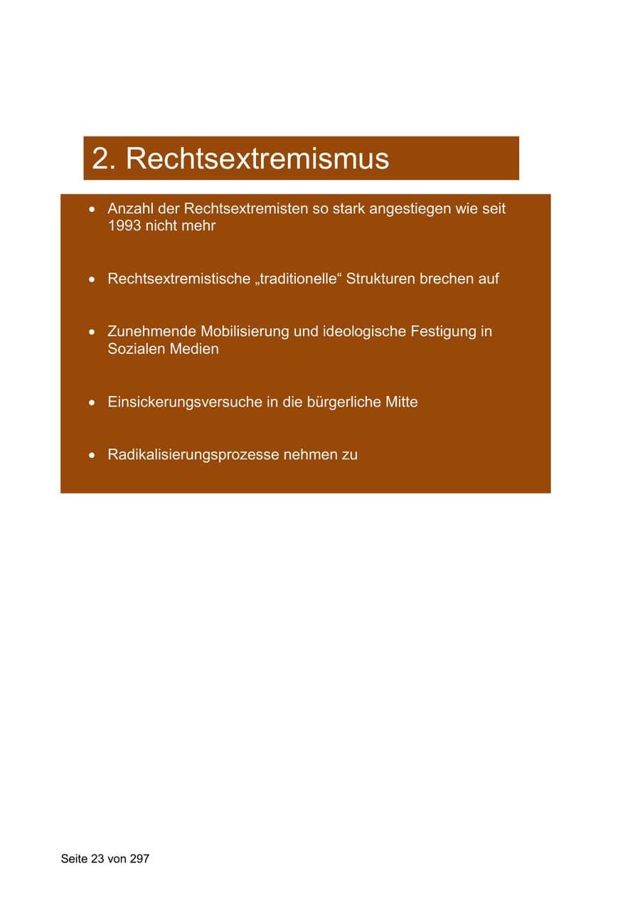 Seite 23 des Verfassungsschutzbericht 2019 Sachsen