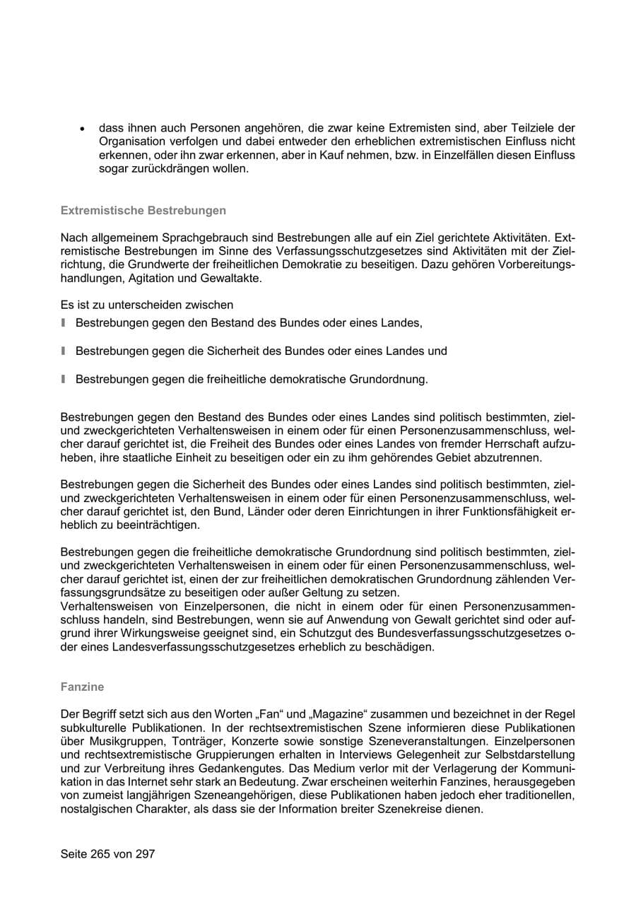 Seite 265 des Verfassungsschutzbericht 2019 Sachsen