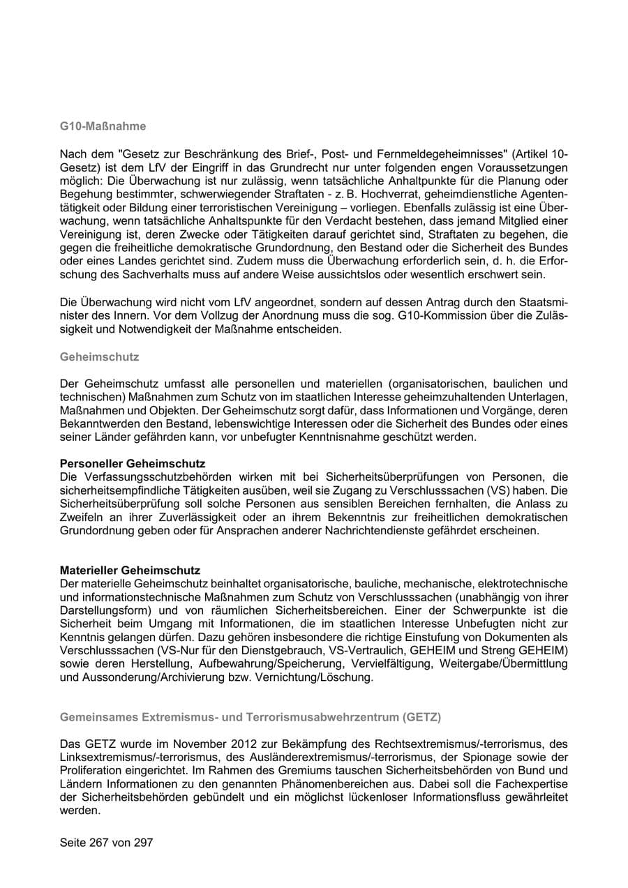 Seite 267 des Verfassungsschutzbericht 2019 Sachsen