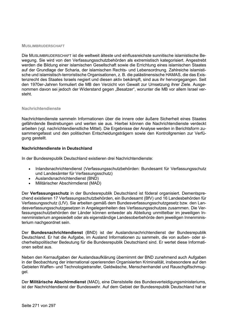 Seite 271 des Verfassungsschutzbericht 2019 Sachsen