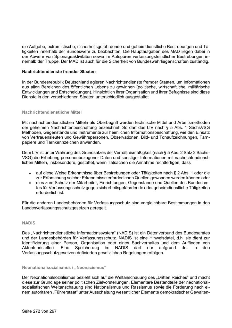 Seite 272 des Verfassungsschutzbericht 2019 Sachsen