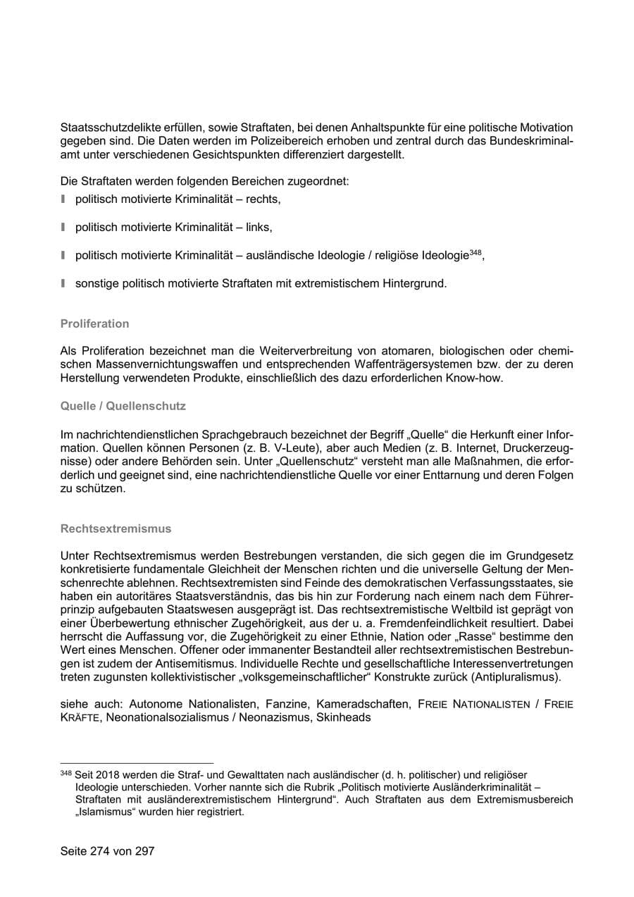 Seite 274 des Verfassungsschutzbericht 2019 Sachsen