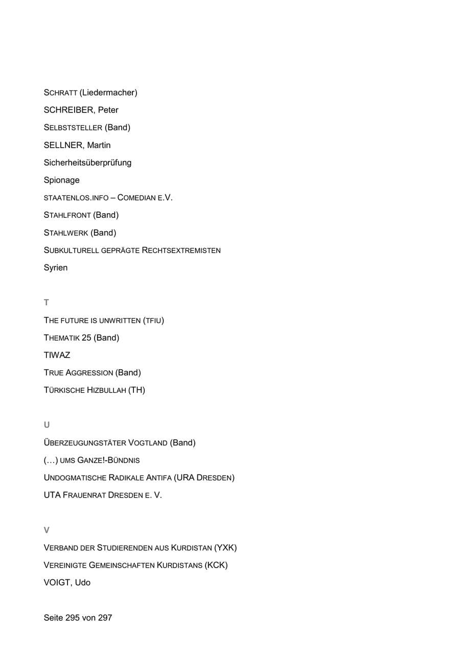 Seite 295 des Verfassungsschutzbericht 2019 Sachsen