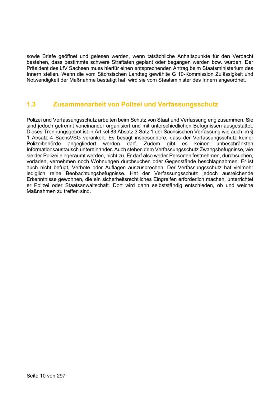 Seite 10 des Verfassungsschutzbericht 2019 Sachsen