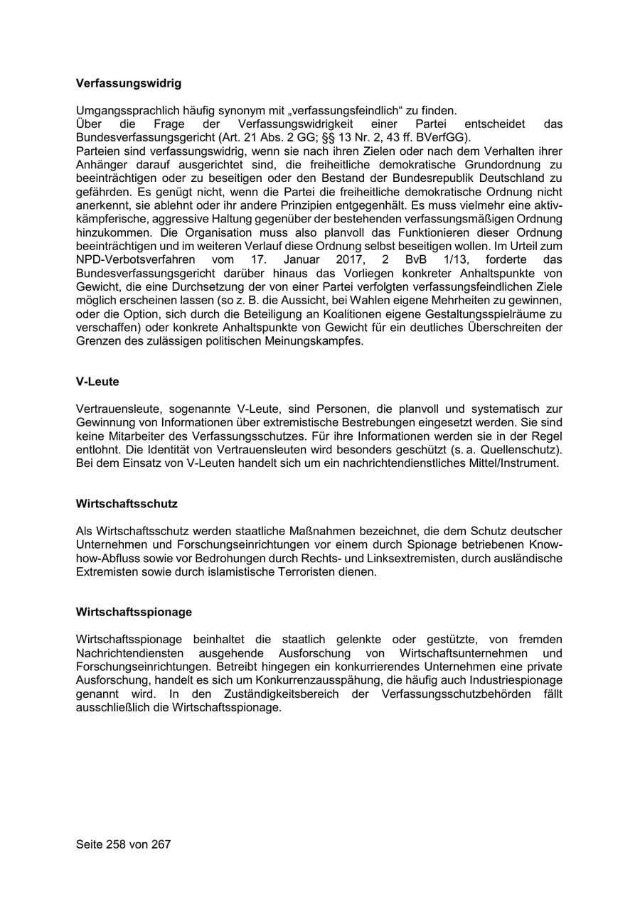 Seite 258 des Verfassungsschutzbericht 2020 Sachsen