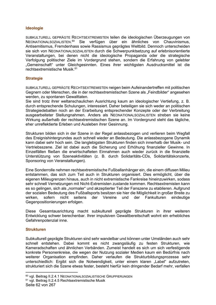 Seite 62 des Verfassungsschutzbericht 2020 Sachsen