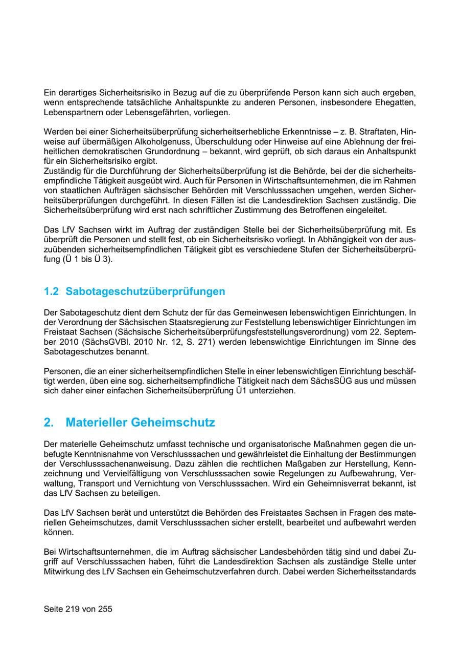 Seite 219 des Verfassungsschutzbericht 2021 Sachsen