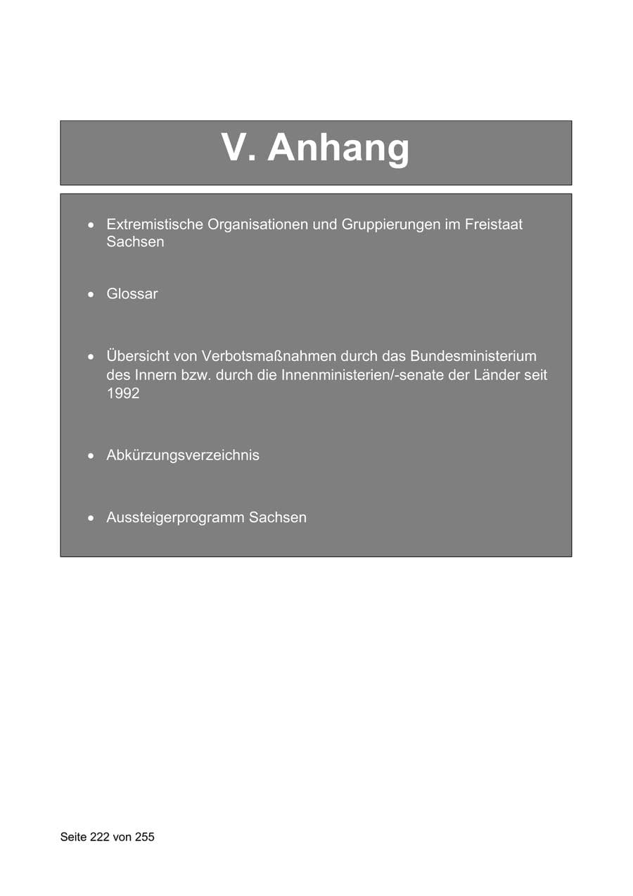 Seite 222 des Verfassungsschutzbericht 2021 Sachsen