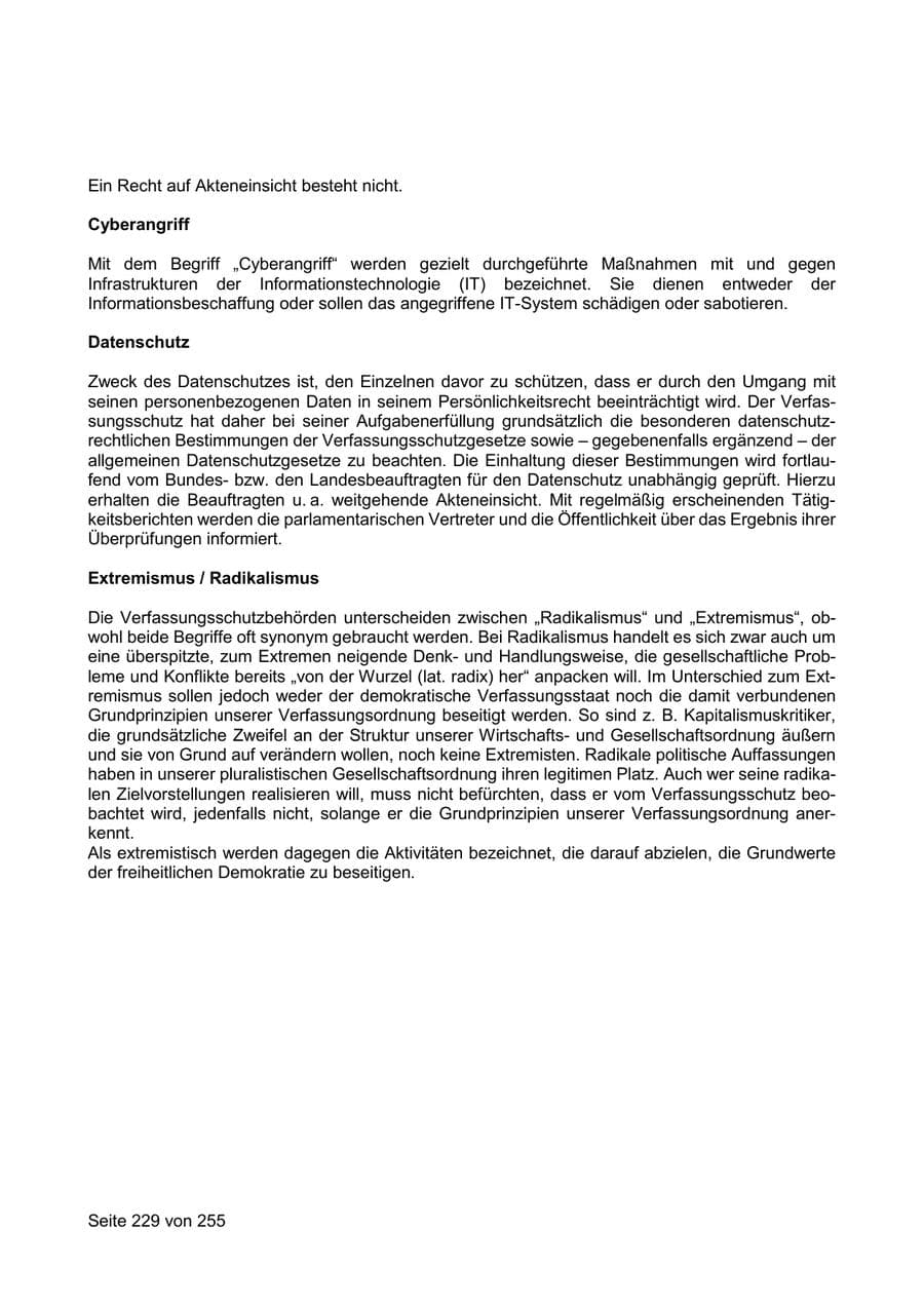 Seite 229 des Verfassungsschutzbericht 2021 Sachsen