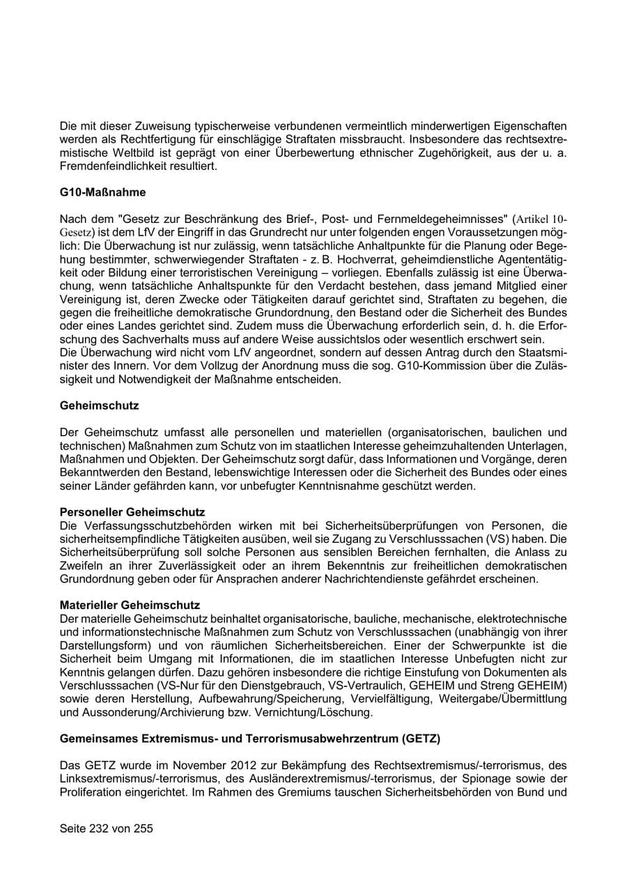 Seite 232 des Verfassungsschutzbericht 2021 Sachsen