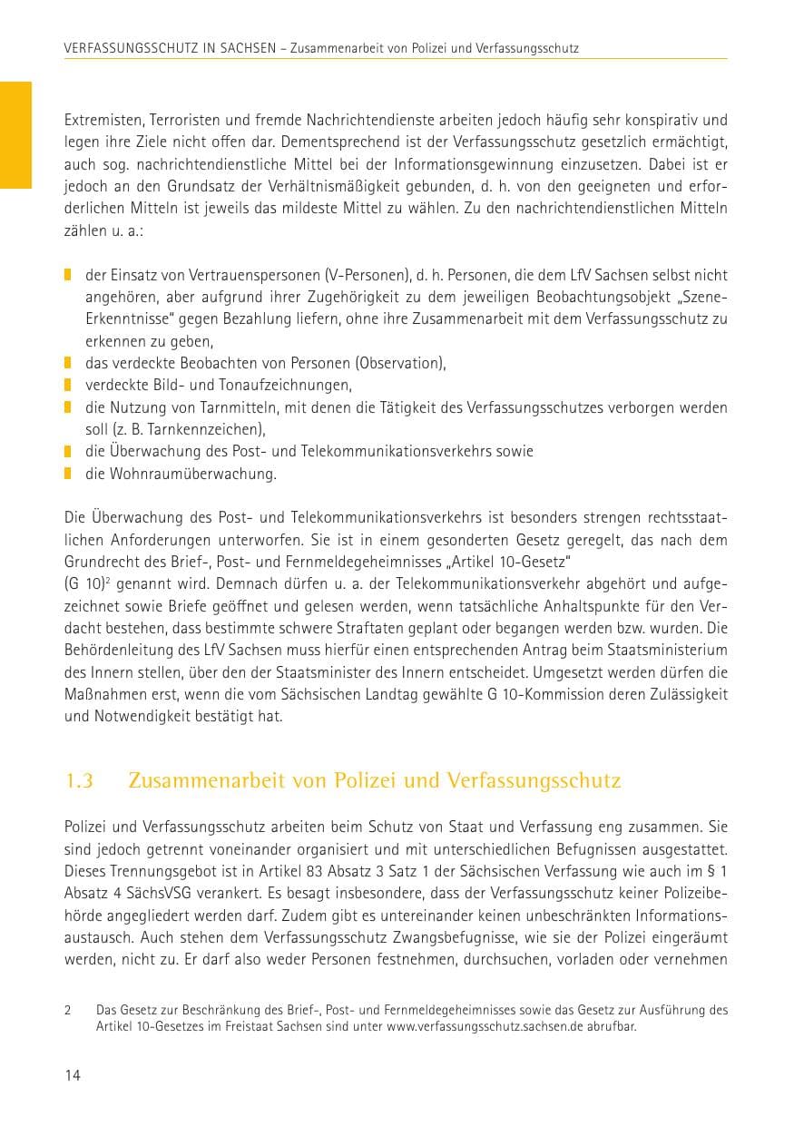 Seite 14 des Verfassungsschutzbericht 2022 Sachsen