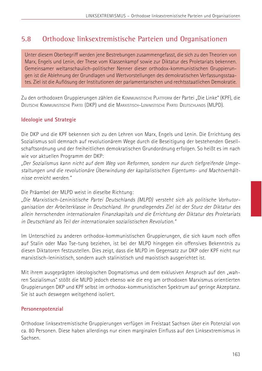Seite 163 des Verfassungsschutzbericht 2022 Sachsen