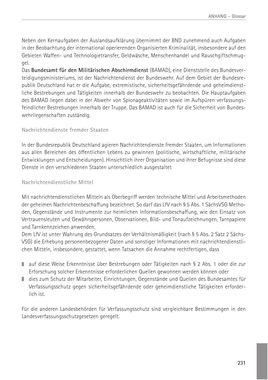Seite 231 des Verfassungsschutzbericht 2022 Sachsen