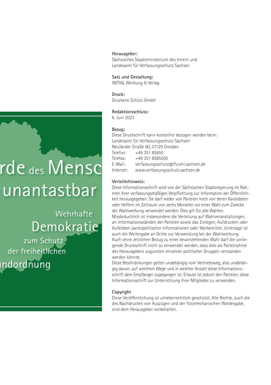 Seite 252 des Verfassungsschutzbericht 2022 Sachsen