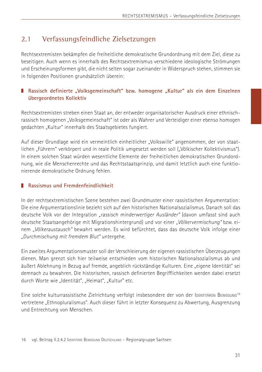 Seite 31 des Verfassungsschutzbericht 2022 Sachsen