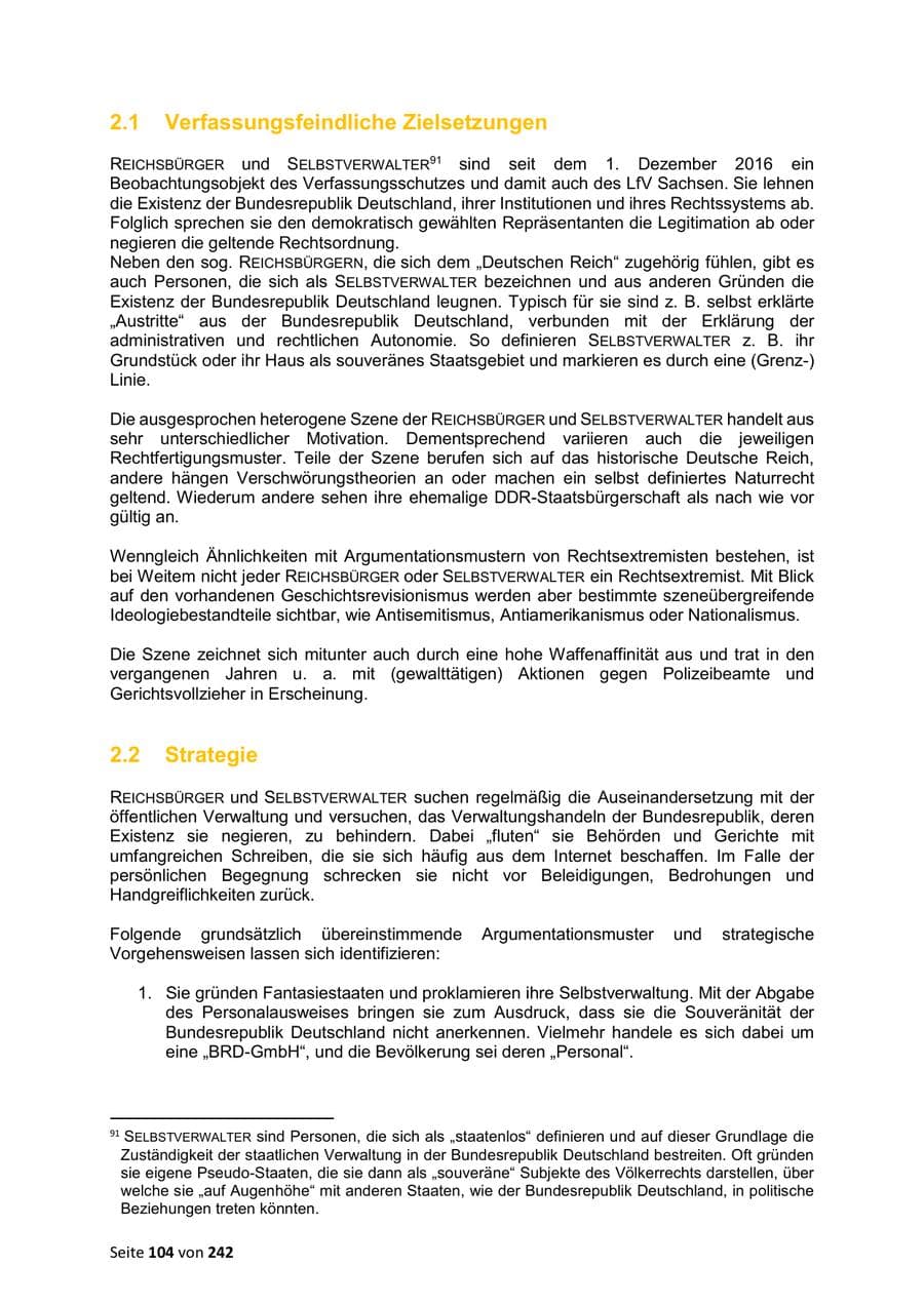 Seite 104 des Verfassungsschutzbericht 2023 Sachsen
