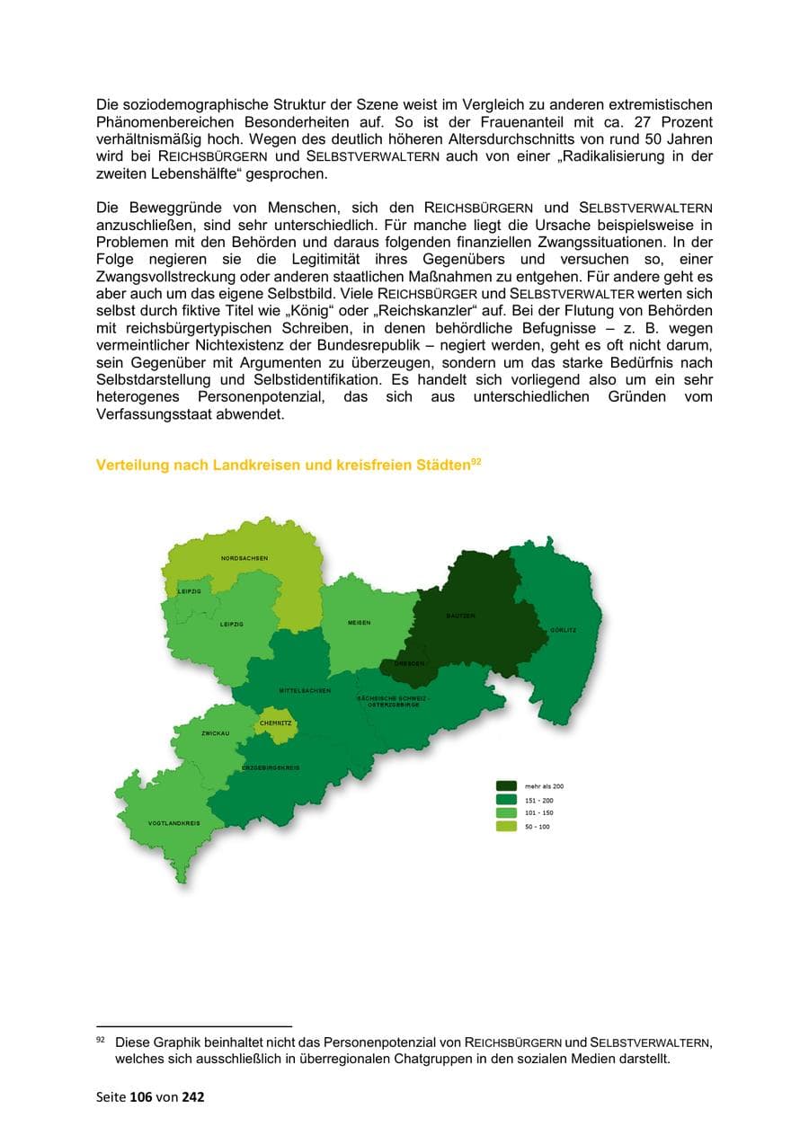 Seite 106 des Verfassungsschutzbericht 2023 Sachsen