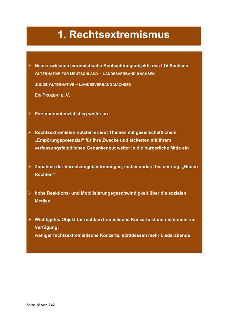 Seite 18 des Verfassungsschutzbericht 2023 Sachsen