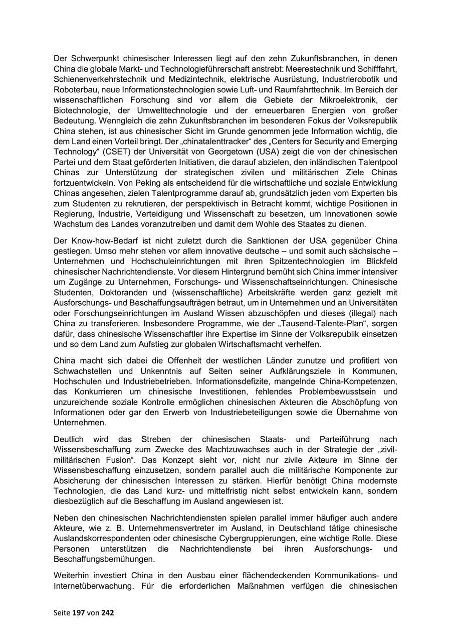 Seite 197 des Verfassungsschutzbericht 2023 Sachsen