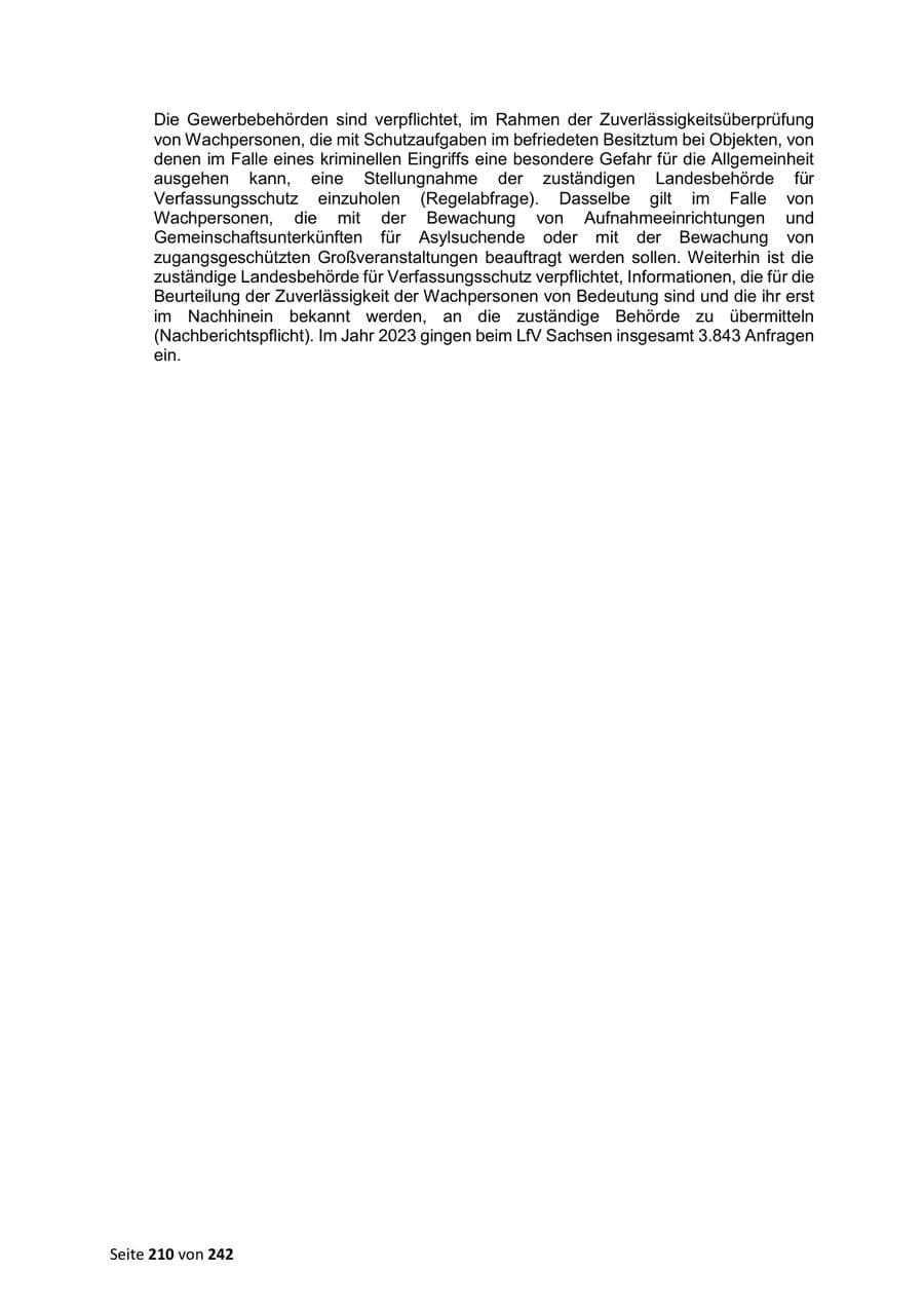 Seite 210 des Verfassungsschutzbericht 2023 Sachsen