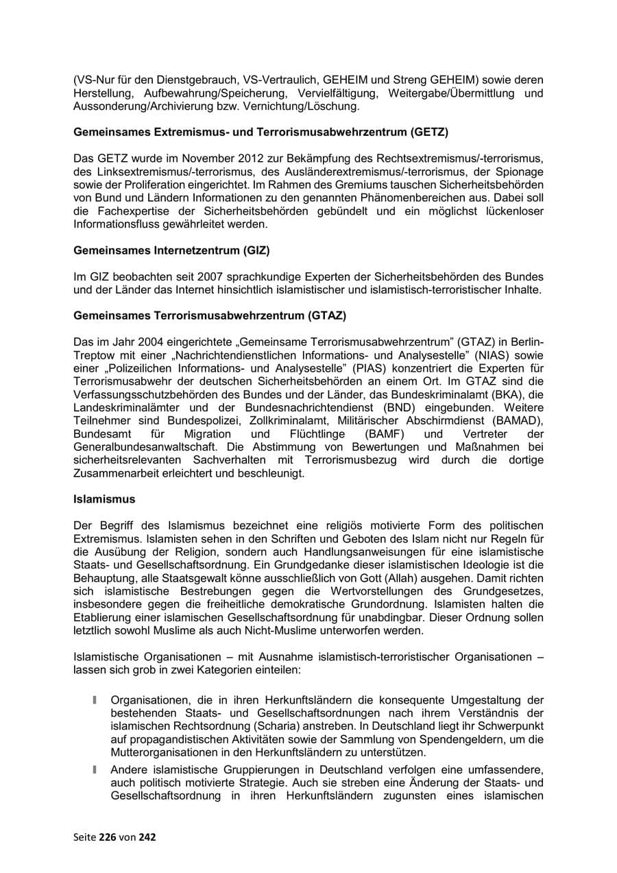 Seite 226 des Verfassungsschutzbericht 2023 Sachsen