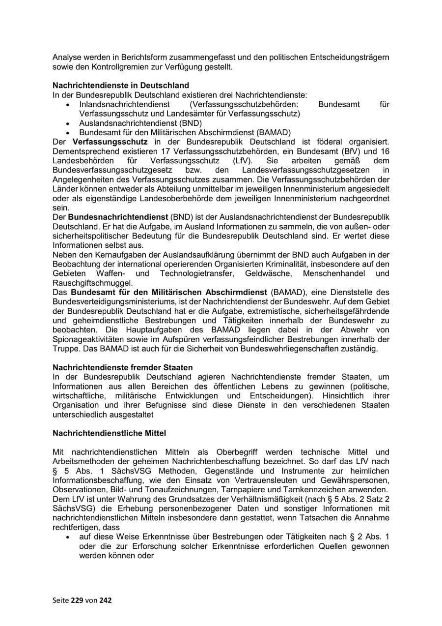 Seite 229 des Verfassungsschutzbericht 2023 Sachsen