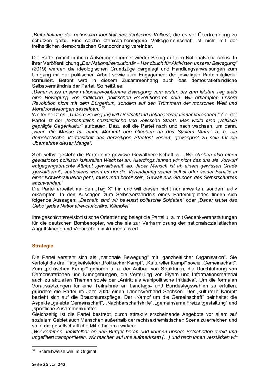 Seite 25 des Verfassungsschutzbericht 2023 Sachsen
