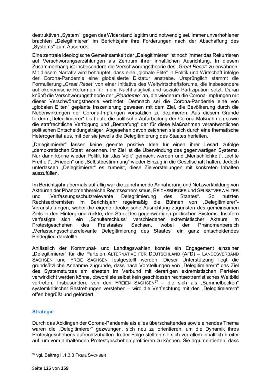 Seite 125 des Verfassungsschutzbericht 2024 Sachsen
