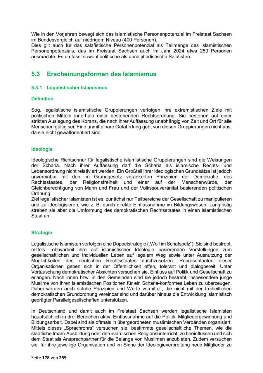 Seite 178 des Verfassungsschutzbericht 2024 Sachsen
