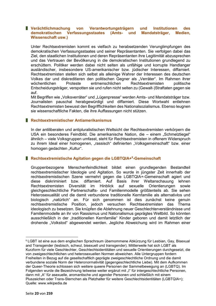Seite 20 des Verfassungsschutzbericht 2024 Sachsen