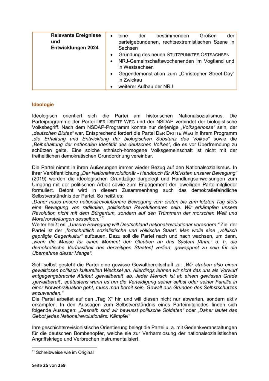 Seite 25 des Verfassungsschutzbericht 2024 Sachsen