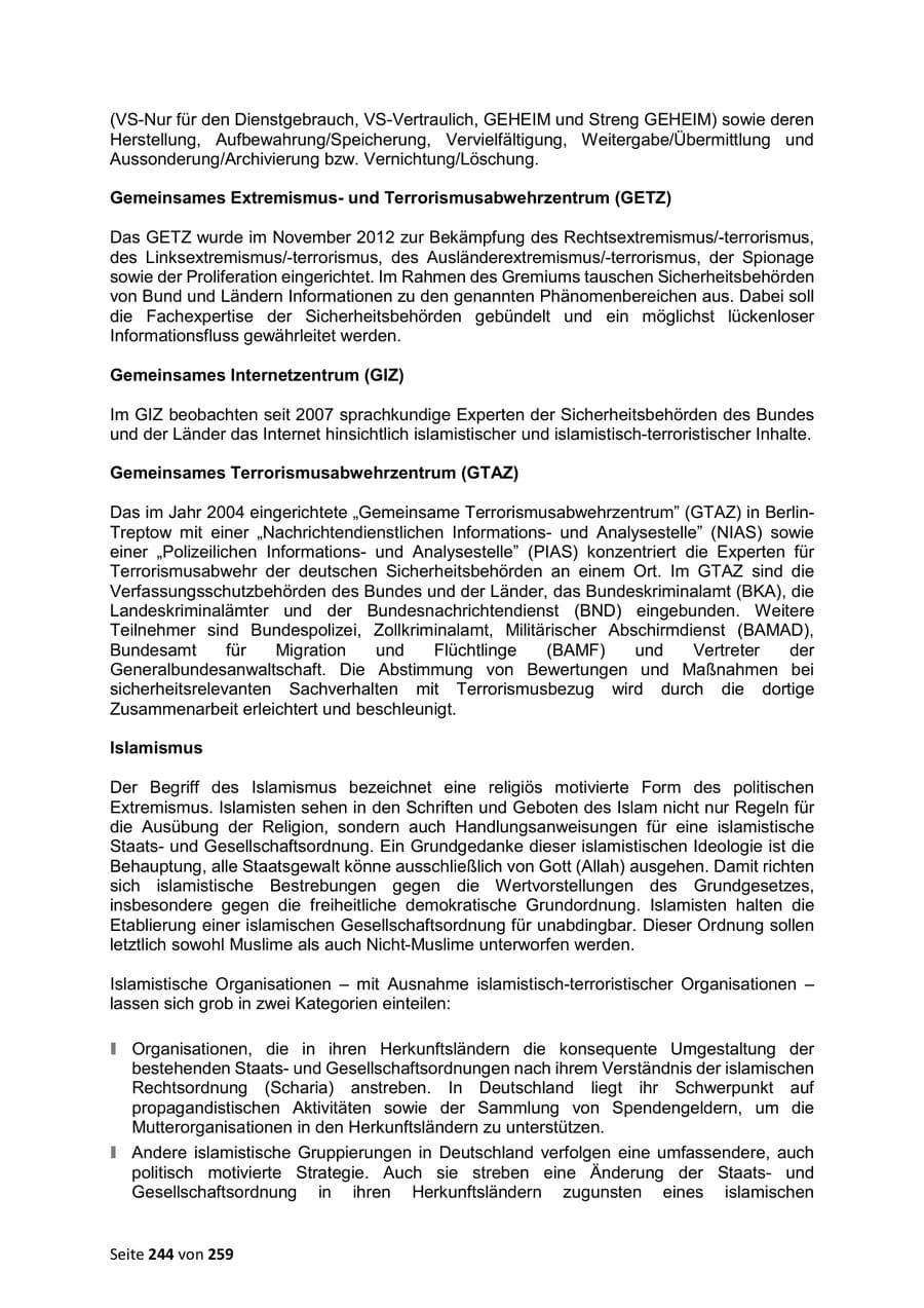Seite 244 des Verfassungsschutzbericht 2024 Sachsen