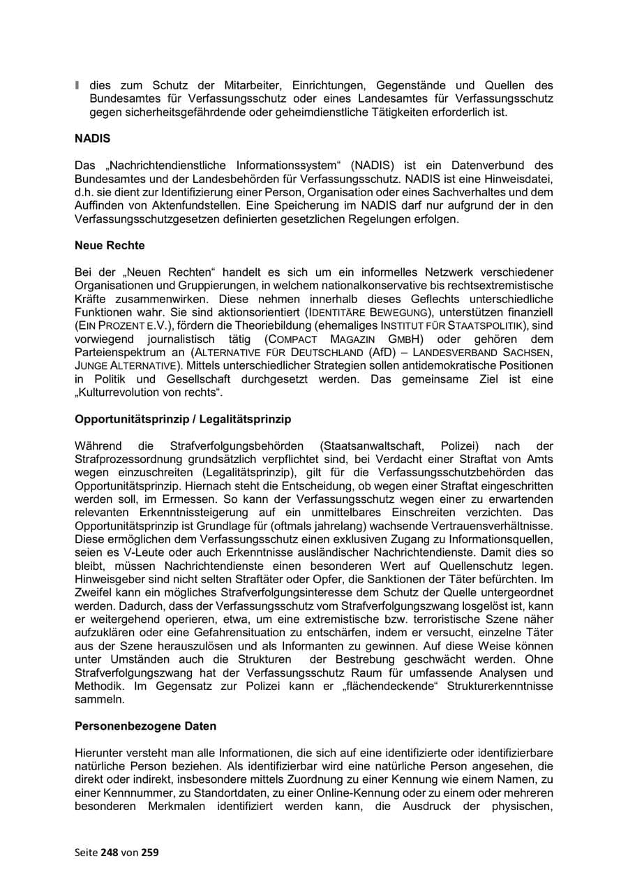 Seite 248 des Verfassungsschutzbericht 2024 Sachsen