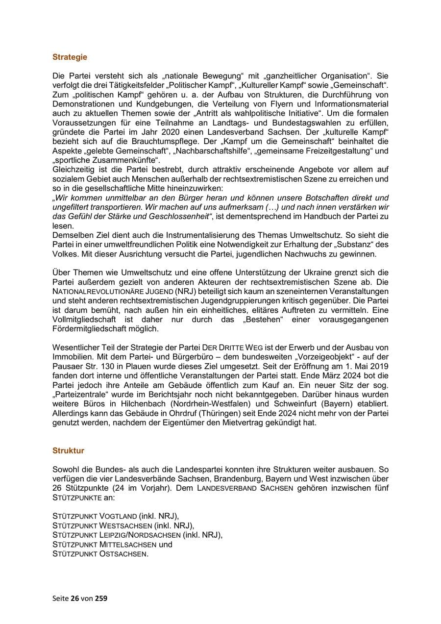 Seite 26 des Verfassungsschutzbericht 2024 Sachsen