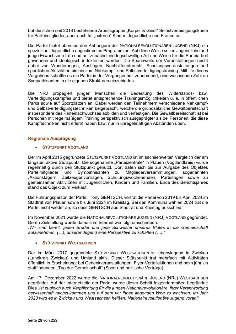 Seite 28 des Verfassungsschutzbericht 2024 Sachsen