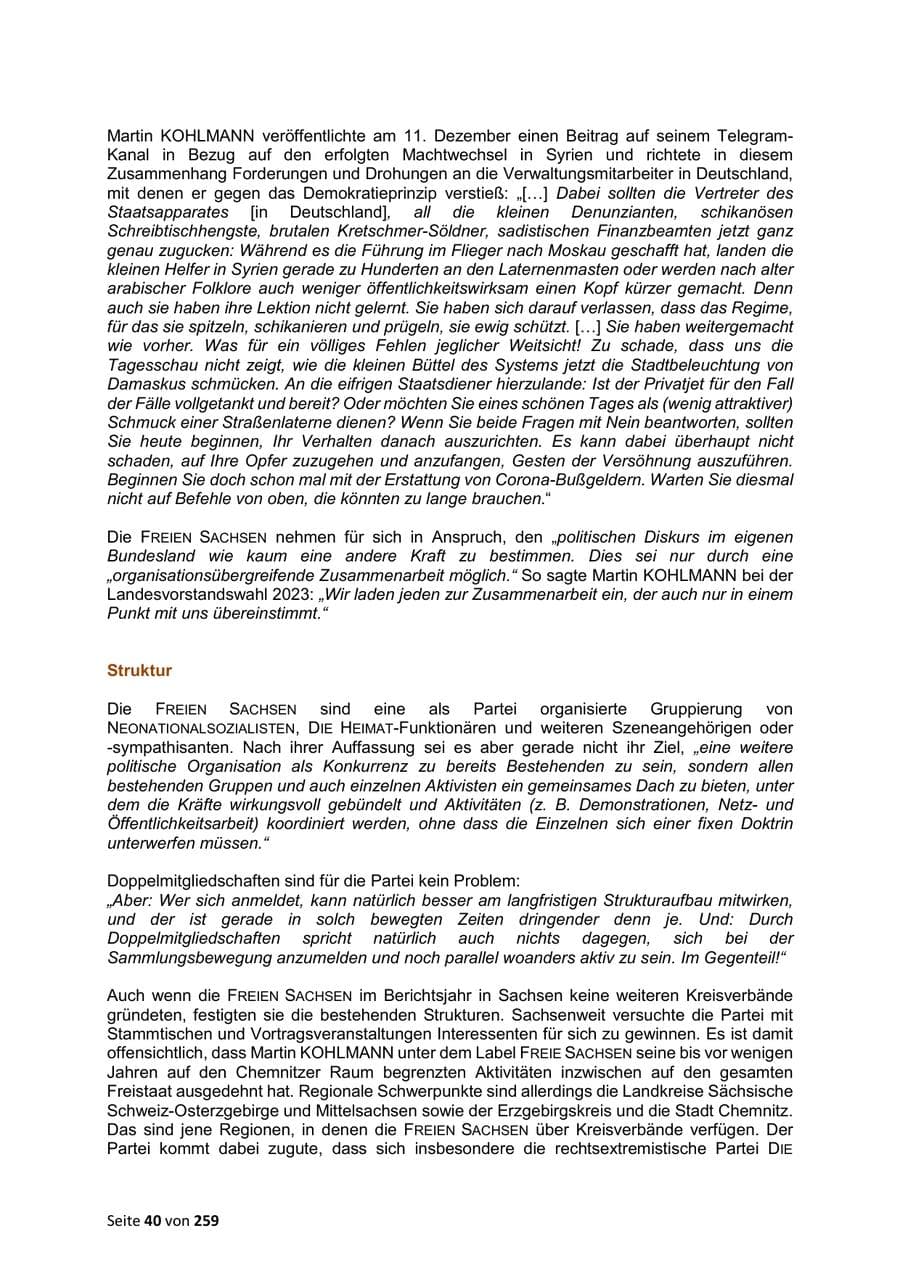 Seite 40 des Verfassungsschutzbericht 2024 Sachsen