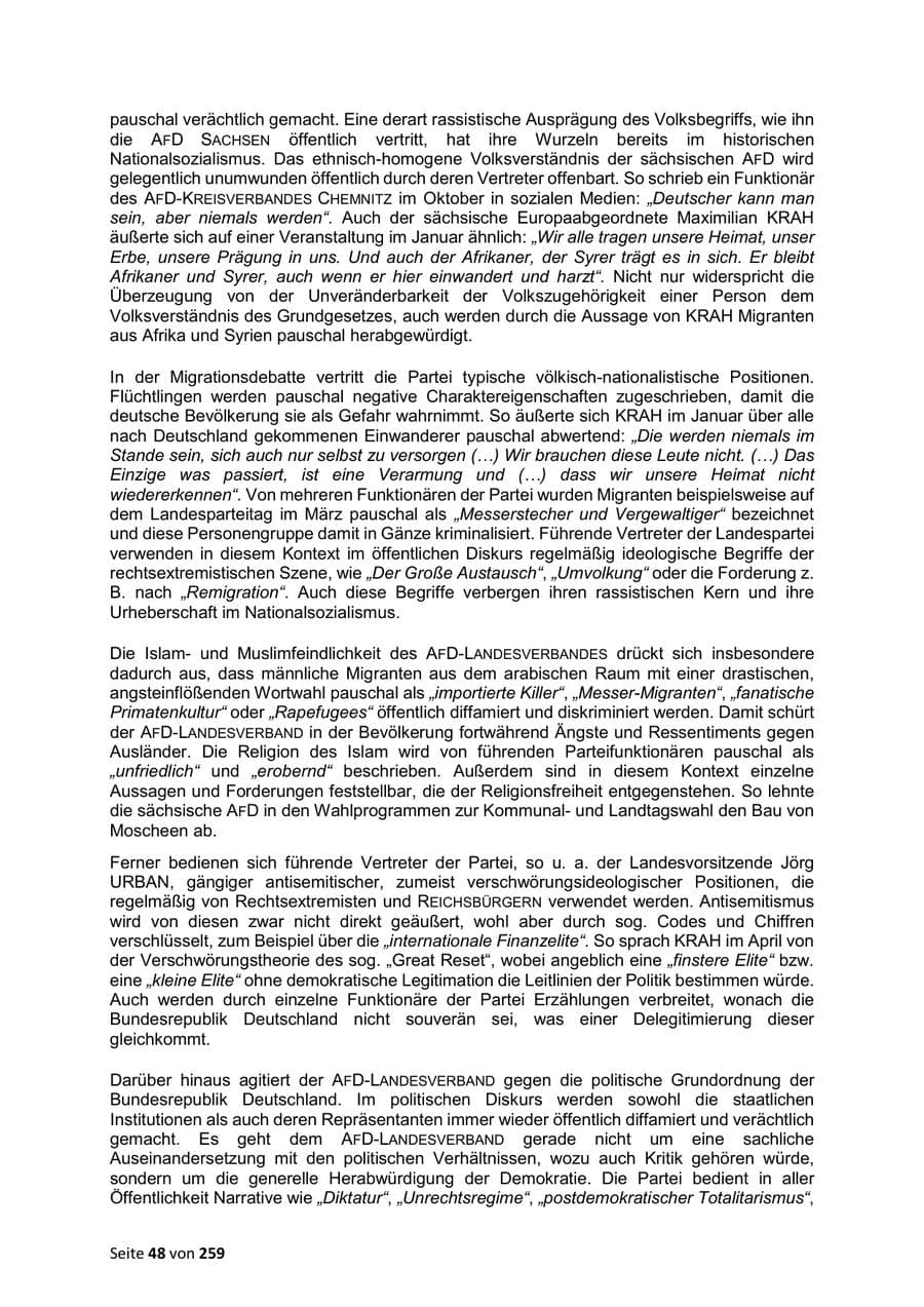 Seite 48 des Verfassungsschutzbericht 2024 Sachsen