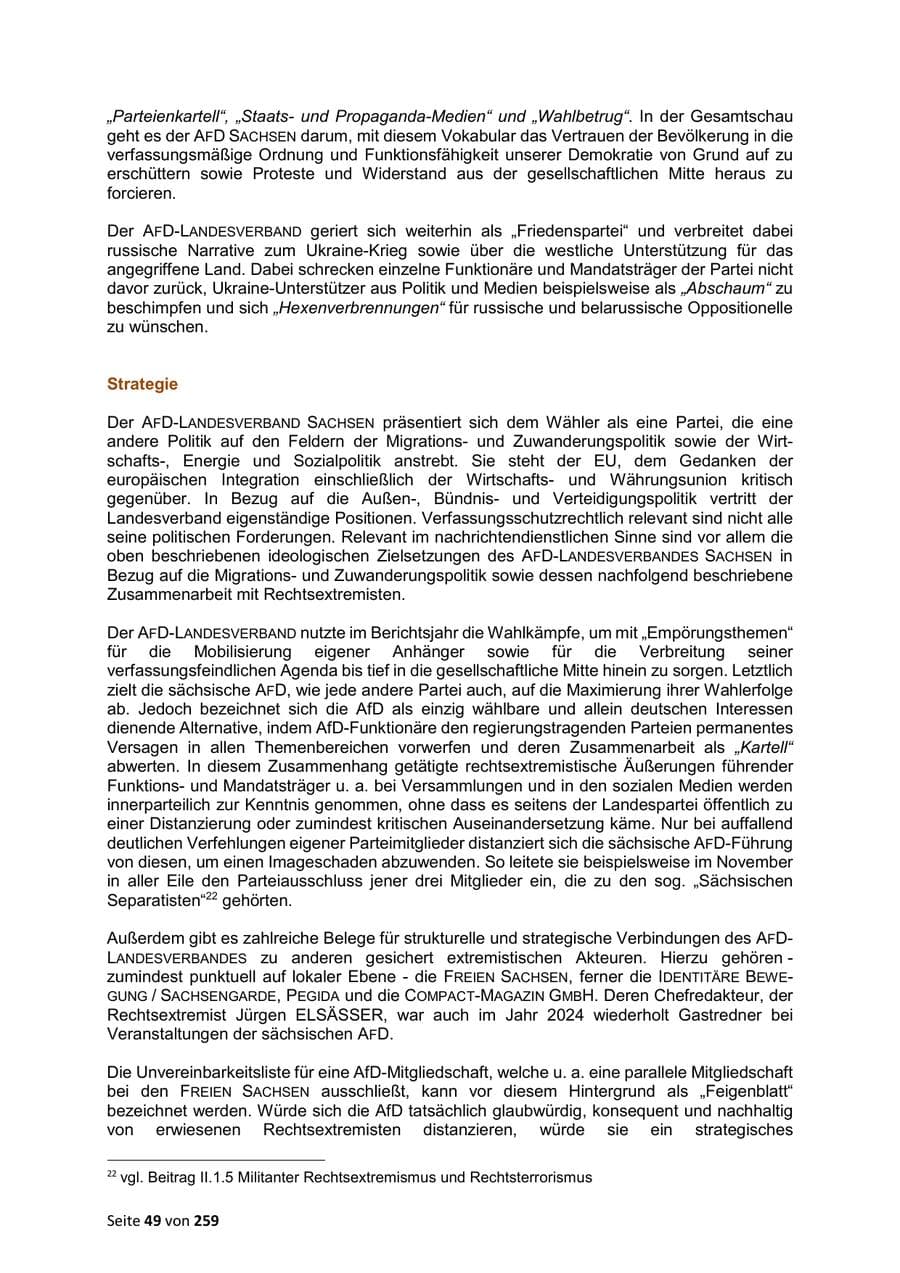 Seite 49 des Verfassungsschutzbericht 2024 Sachsen