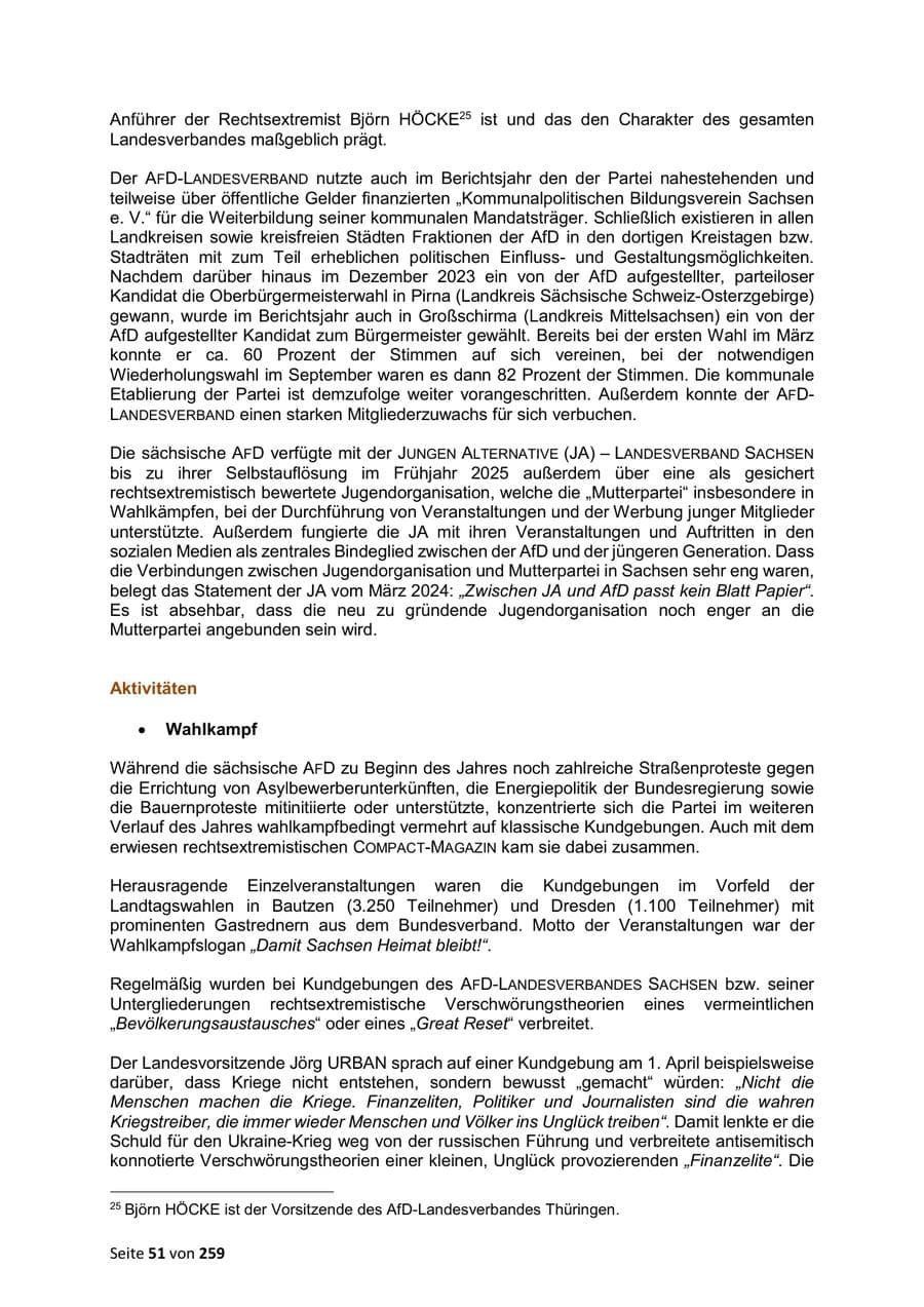 Seite 51 des Verfassungsschutzbericht 2024 Sachsen