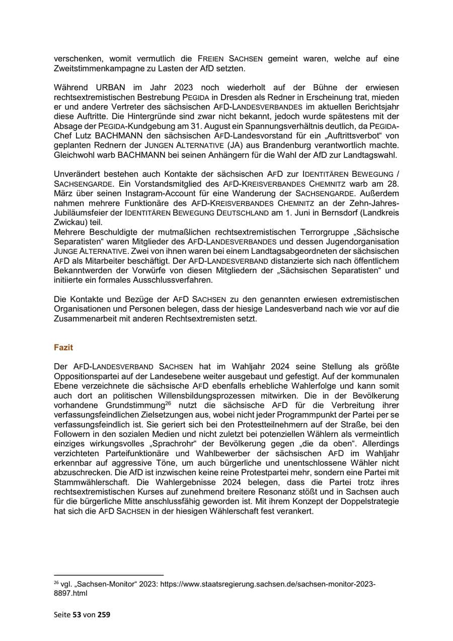 Seite 53 des Verfassungsschutzbericht 2024 Sachsen