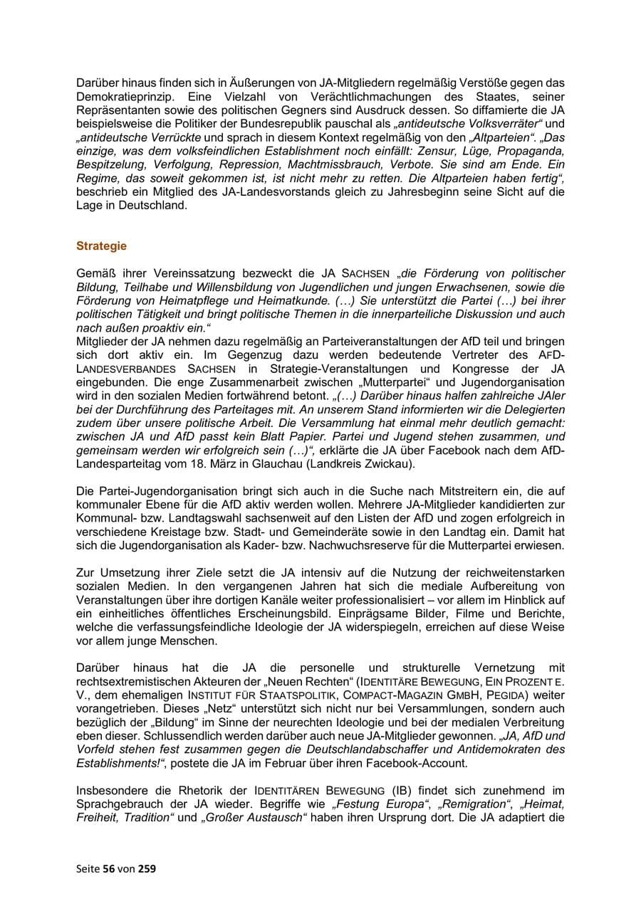 Seite 56 des Verfassungsschutzbericht 2024 Sachsen