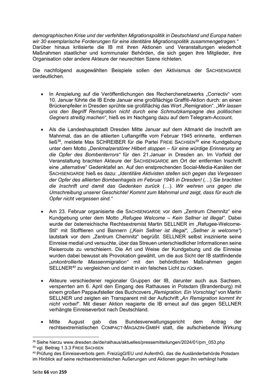 Seite 66 des Verfassungsschutzbericht 2024 Sachsen