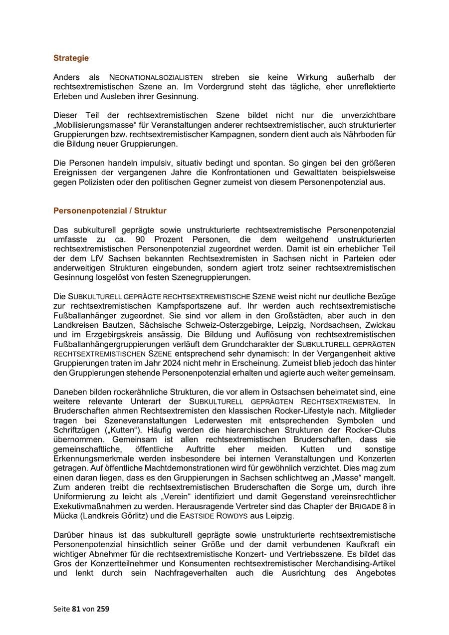 Seite 81 des Verfassungsschutzbericht 2024 Sachsen