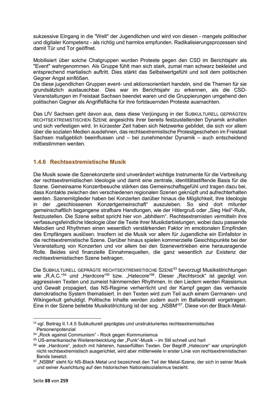 Seite 88 des Verfassungsschutzbericht 2024 Sachsen