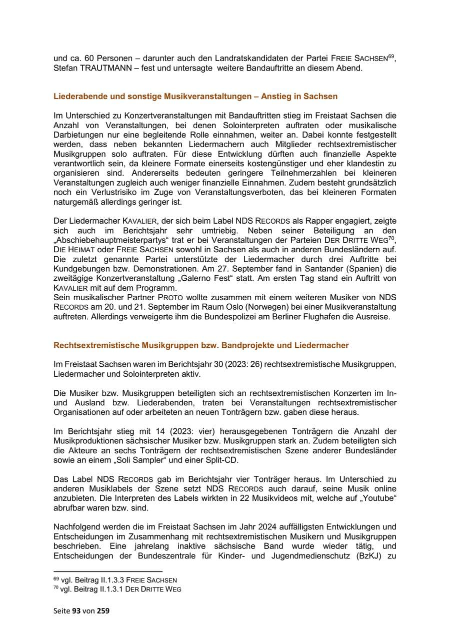 Seite 93 des Verfassungsschutzbericht 2024 Sachsen