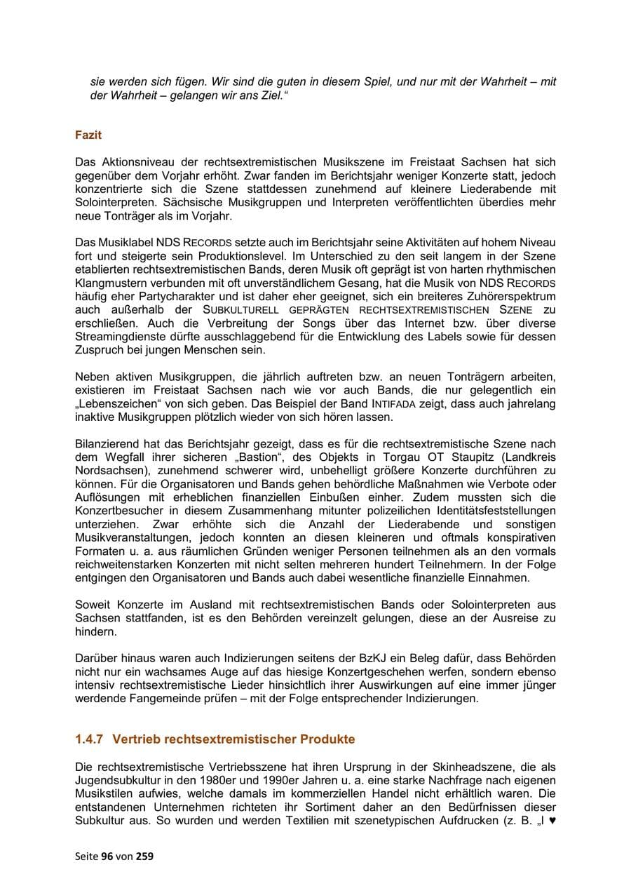 Seite 96 des Verfassungsschutzbericht 2024 Sachsen