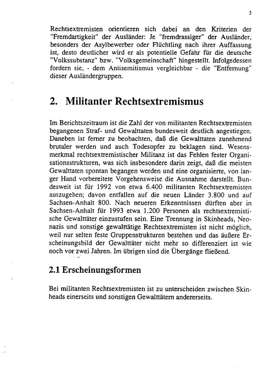 Seite 14 des Verfassungsschutzbericht 1992 Sachsen-Anhalt