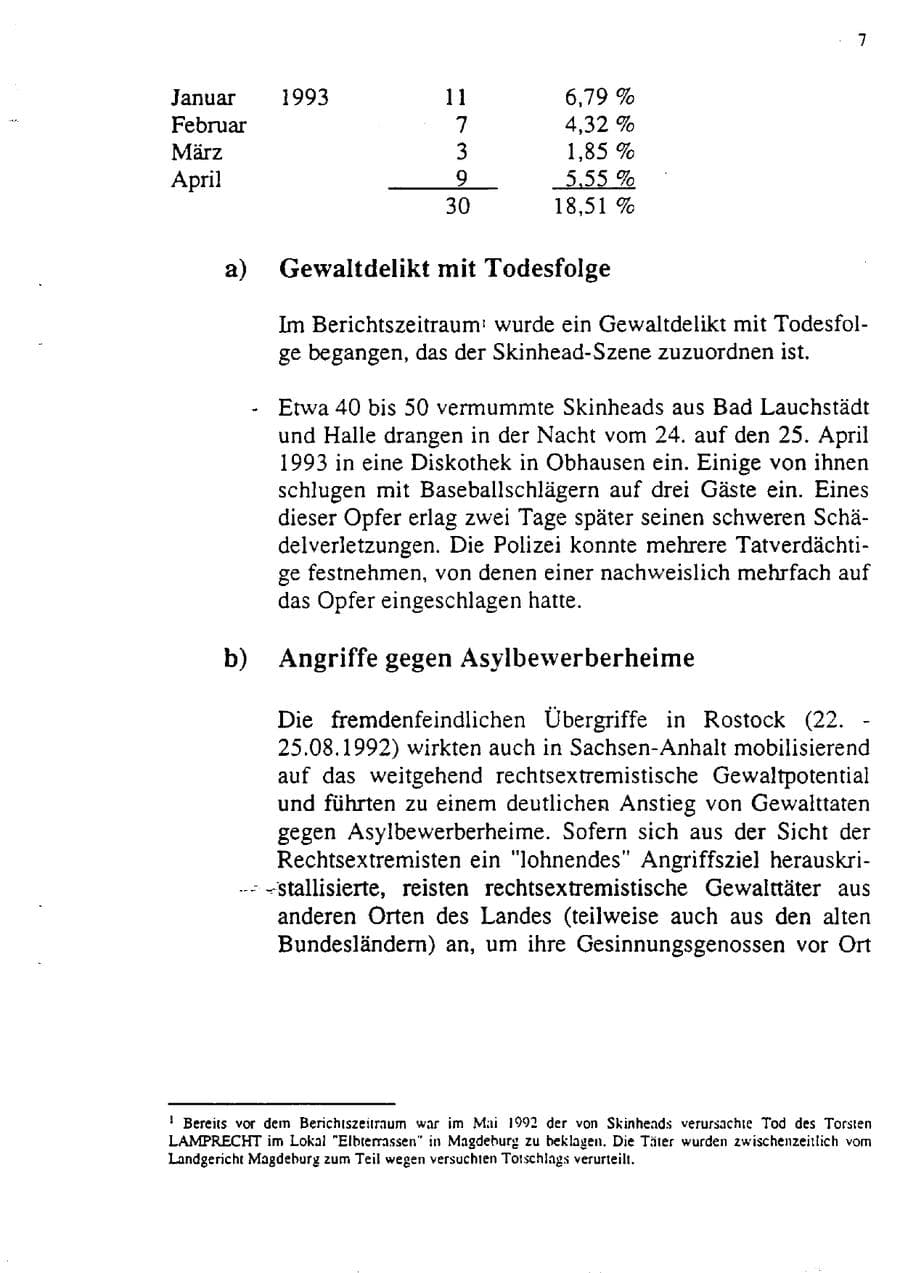 Seite 18 des Verfassungsschutzbericht 1992 Sachsen-Anhalt
