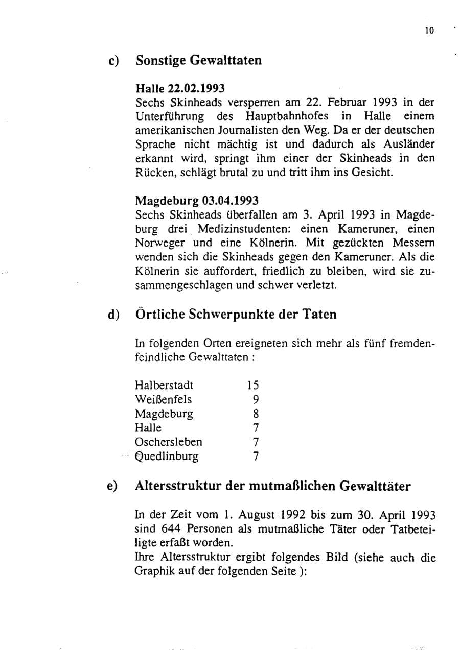 Seite 21 des Verfassungsschutzbericht 1992 Sachsen-Anhalt