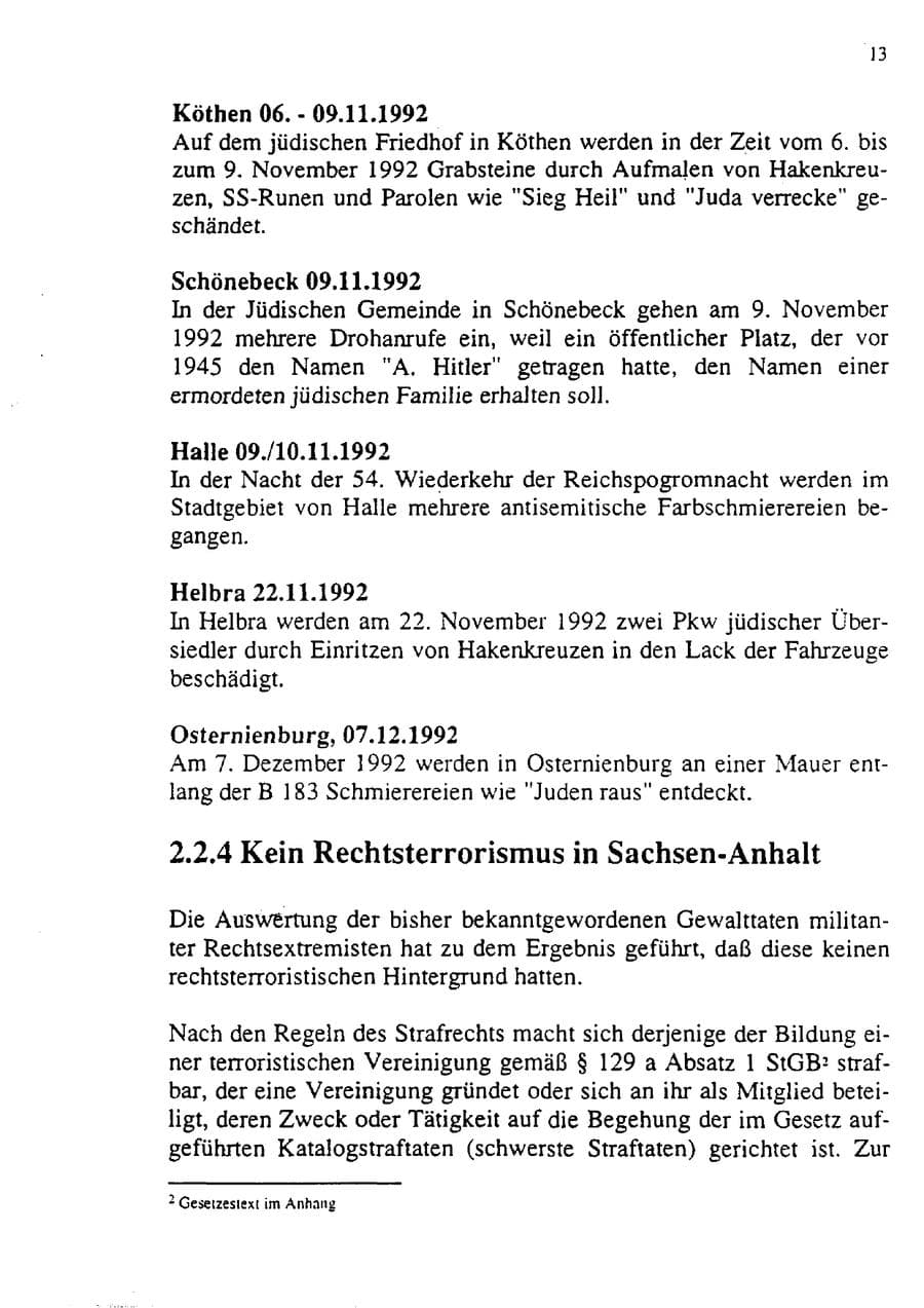 Seite 24 des Verfassungsschutzbericht 1992 Sachsen-Anhalt
